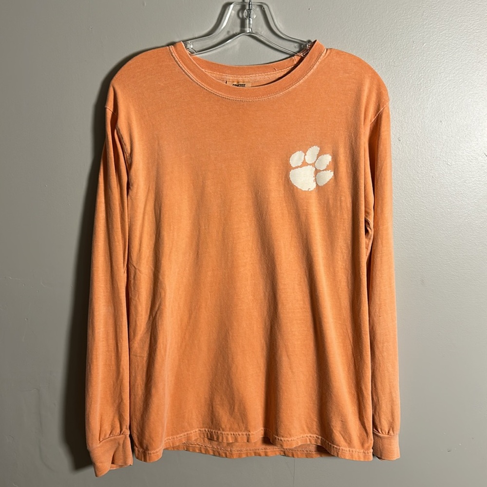 Clemson Patagonia Themed Comfort Colors Women’s lightweight Long sleeve Tee Sz S - Picture 2 of 11